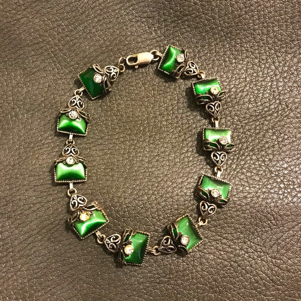 925 green cat’s eye bracelet